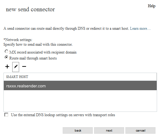 exchange server 2013 2016 2019 - new send connector