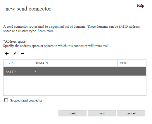 exchange server 2013 2016 2019 - new send connector - routing