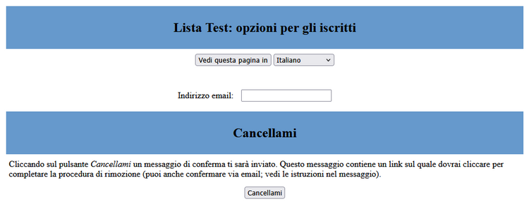 Lista: opzioni per gli iscritti